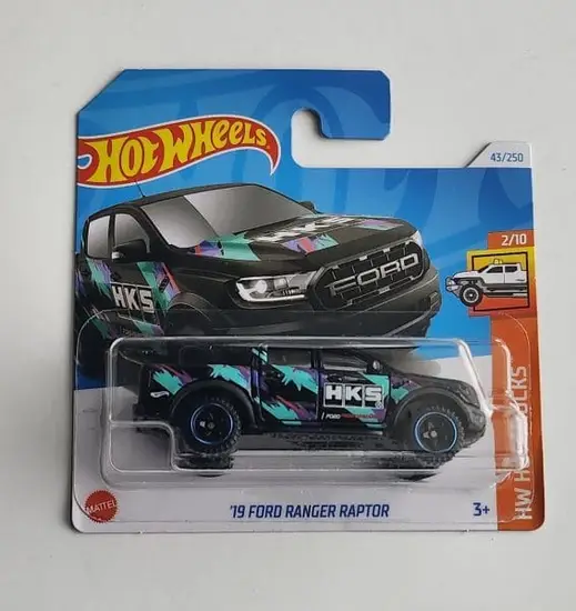 Hot wheels 2024 Hot Trucks 2 of 10 - 2019 Ford Ranger Raptor Black HKS short card HTC29