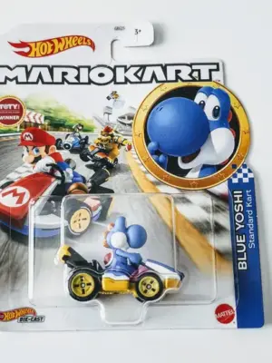 Hot wheels 2022 Mario Kart Blue Yoshi w/standard kart GRN23
