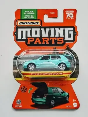 Matchbox 2023 Moving Parts 38 of 54 1995 Volkswagen Golf MK3 turquoise HLG23