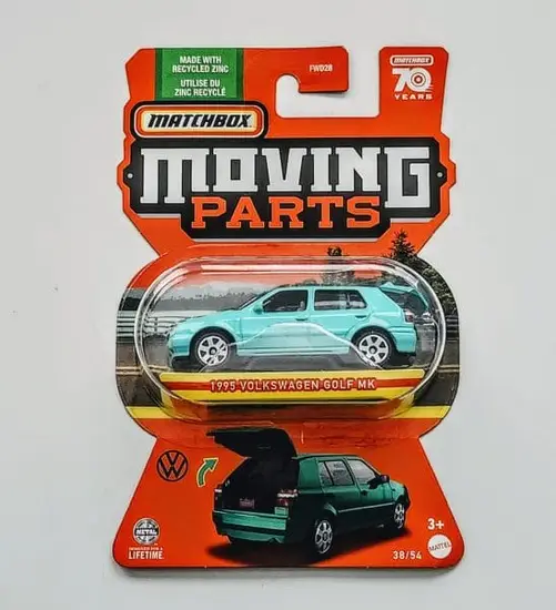 Matchbox 2023 Moving Parts 38 of 54 1995 Volkswagen Golf MK3 turquoise HLG23