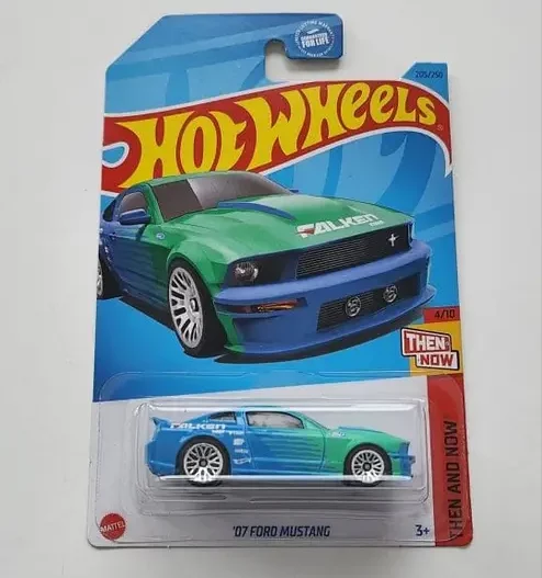 Hot Wheels 2023 Then and Now - 2008 Ford Mustang blue (Falken tires drift team) HKJ43