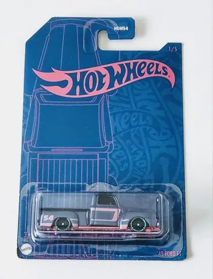 Hot Wheels 2022 54th Anniversary Mix 1 Series 1 of 5 1949 Ford F1 (blue satin and pink) HDH56