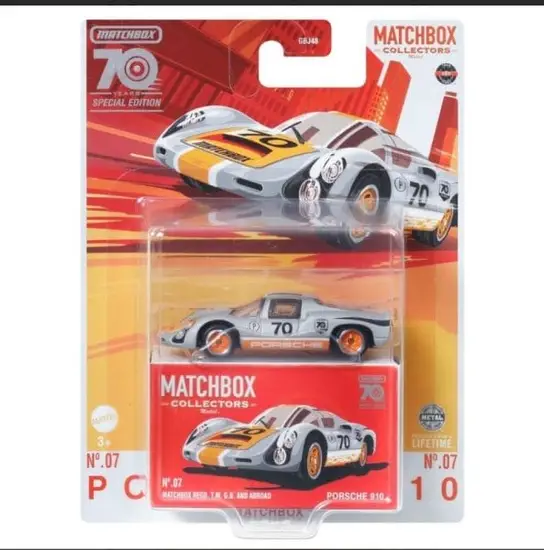 Matchbox 2023 Collector Series 70th special edition 7 of 22 Porsche 910 grey HLJ65