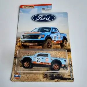 Matchbox 2019 Ford Truck Series 1 of 6 - 2010 Ford F-150 SVT Raptor Blue Gulf GGF12