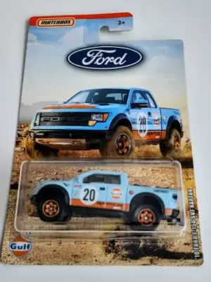 Matchbox 2019 Ford Truck Series 1 of 6 - 2010 Ford F-150 SVT Raptor Blue Gulf GGF12