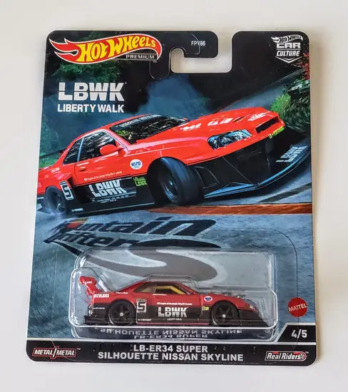 Hot Wheels 2022  Car Culture Mountain Drifters 4 of 5 LB-ER34 Super Silhouette Nissan Skyline Red (LBWK)