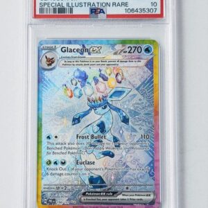 Pokemon Prismatic Evolutions EN 150 of 131 Glaceon EX Full Art Special Illustration Rare graded PSA 10