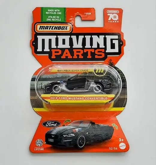 Matchbox 2023 Moving Parts 52 of 54 - 2019 Ford Mustang Convertible black super chase HLG37