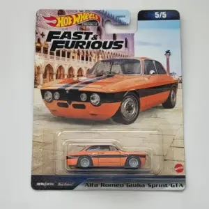 Hot Wheels 2023 Fast Furious Premium Mix C 5 of 5 Alfa Romeo Giulia Sprint GTA orange HNW46
