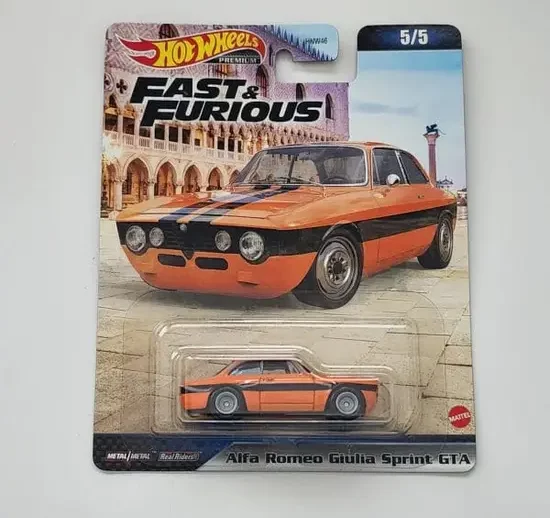 Hot Wheels 2023 Fast Furious Premium Mix C - 5 of 5 Alfa Romeo Giulia Sprint GTA orange HNW46