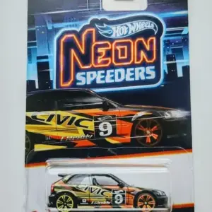 Hot wheels 2023 Neon Speeders Series 2 -4 of 8 Honda Civic ek9 black
