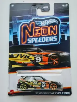 Hot wheels 2023 Neon Speeders Series 2 -4 of 8 Honda Civic ek9 black