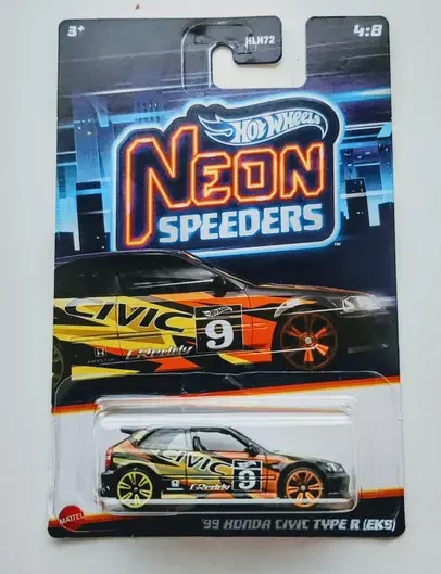 Hot wheels 2023 Neon Speeders Series 2 -4 of 8 Honda Civic ek9 black