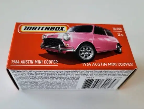 Matchbox 2022 Power Grabs MBX Highway 78 of 100 - 1964 Austin Mini Cooper Pink HFV57