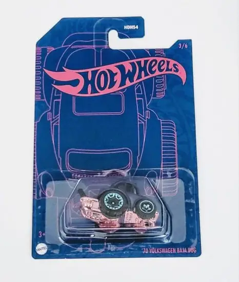 Hot Wheels 2022 54th anniversary pearl and chrome series mix 2 - 3 of 6 1970 Volkswagen Baja Bug HDH63