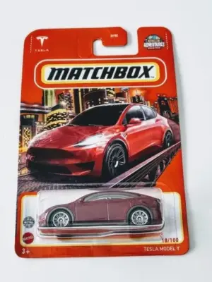 Matchbox 2022 MBX City 18 of 100 Tesla Model Y Red HFN87