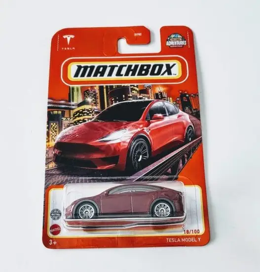 Matchbox 2022 MBX City 18 of 100 Tesla Model Y Red HFN87