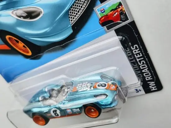 Hot wheels 2023 HW Roadsters 9 of 10 Glory Chasers Gulf blue HKL11 Super Treasure Hunt w/protector