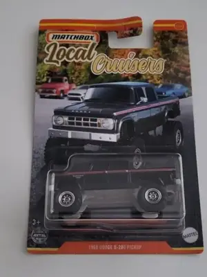 Matchbox 2022 Local Cruisers 11 of 12 1969 Dodge D-200 pickup black HFJ46