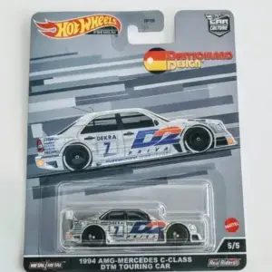 Hot Wheels 2022 Car Culture Deutschland Design Series 5 of 5 1994 AMG Mercedes C Class DTM Touring Car Gray HCJ80