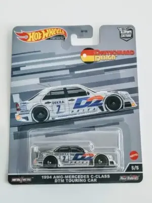 Hot Wheels 2022 Car Culture Deutschland Design Series 5 of 5 1994 AMG Mercedes C Class DTM Touring Car Gray HCJ80