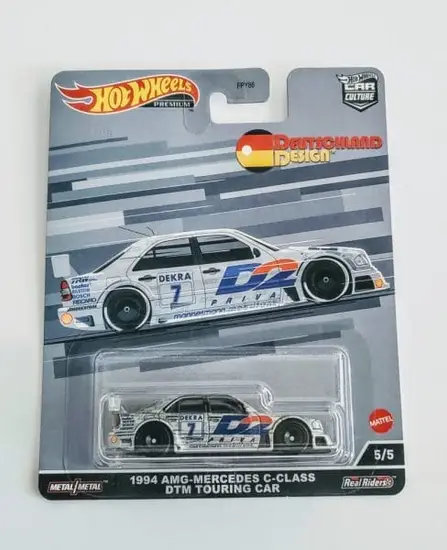Hot Wheels 2022 Car Culture Deutschland Design Series 5 of 5 1994 AMG Mercedes C Class DTM Touring Car Gray HCJ80