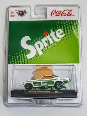 M2 Machines 2023 Coca-Cola series 52500 release A30 - Sprite 1971 Dodge Challenger Funny Car 23-12 (Chase limited to 750)