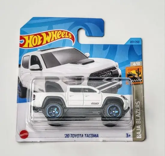 Hot Wheels 2023 Baja Blazers 4 of 10 - 2020 Toyota Tacoma white short card HKG75