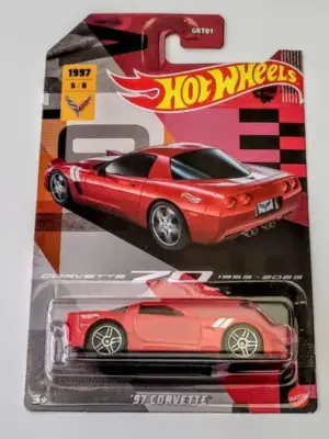 Hot Wheels 2022 Corvette 70th Anniversary Series 5 of 8 1997 Corvette red HLH53