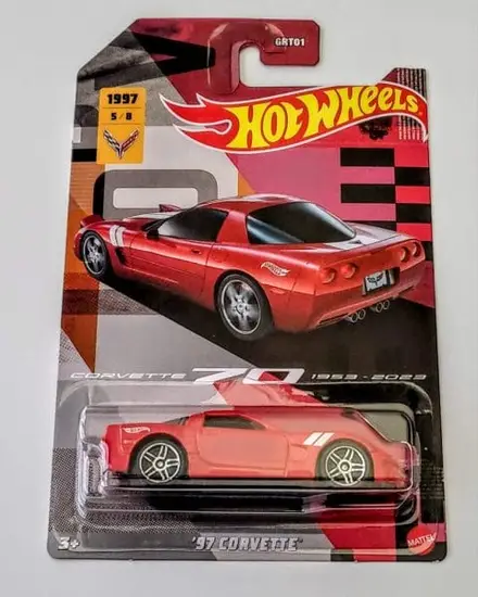 Hot Wheels 2022 Corvette 70th Anniversary Series 5 of 8 1997 Corvette red HLH53