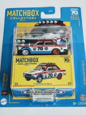 Matchbox 2023  Collector Series 3 of 23 - 1970 510 Rally HLJ58 white