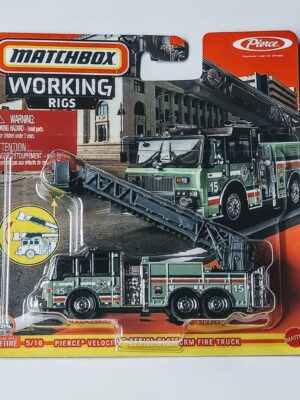 Matchbox 2024 Working Rigs 5 of 16 - Pierce Velocity Aerial Platform Fire Truck (wildfire/National Parks) green JBY27