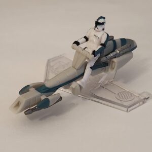 Star Wars Micro Galaxy Squadron Scout class series 7 Clone Trooper Liuetenant teal blue w/barc Speeder rare chase SWJ0345-2