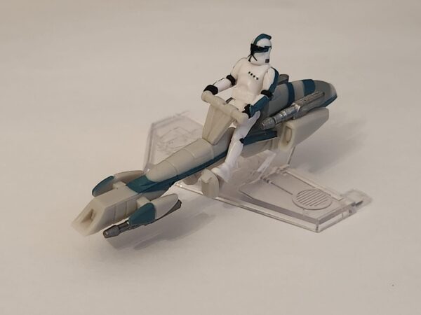 Star Wars Micro Galaxy Squadron Scout class series 7 -  Clone Trooper Liuetenant teal blue w/barc Speeder rare chase SWJ0345-2