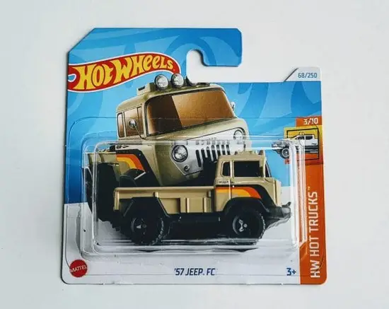 Hot Wheels 2024 HW Hot Trucks 3 of 10 - 1957 Jeep FC beige HTC30 short card