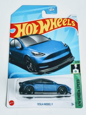 b3f47922-20231223_1034547e34259231394165553800.jpg Hot Wheels 2019 HW Green Speed 4 of 5 Tesla model S Blue FYC48