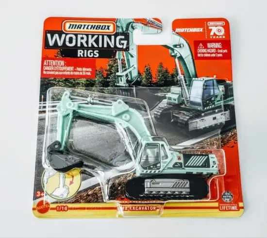 Matchbox 2023 Working Rigs 1 of 16 MBX Excavator green National Parks HLM88
