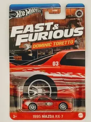 Hot wheels Silver Line 2024 Fast and furious mix 6 Dominec Terreto  - HNR88-956F - 4 of 5 1995 Mazda Rx-7 red HRW46