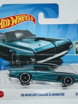 Hot wheels 2024 Muscle Mania 3 of 5 1969 Mercury Cougar Eliminator blue short card HTC59