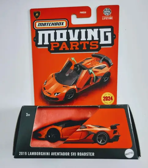 Matchbox 2024 Moving Parts 43 of 54 2019 Lamborghini Aventador Svj Roadster orange HLG03