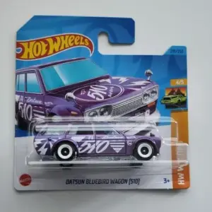 Hot Wheels 2023 HW Wagons 4 of 5 Datsun Bluebird Wagon 510 purple short card HKH72