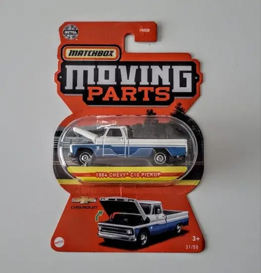 Matchbox 2022 Moving Parts 31 of 50 1984 Chevy C10 Pickup  blue/white HFM75