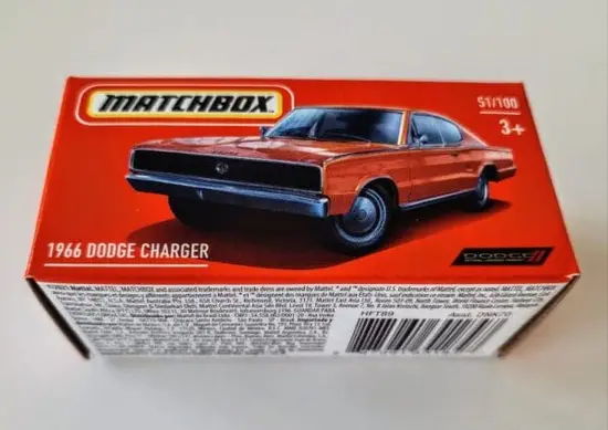 Matchbox 2022 Power Grabs MBX Showroom 51 of 100 - 1966 Dodge Charger  Orange HFT89