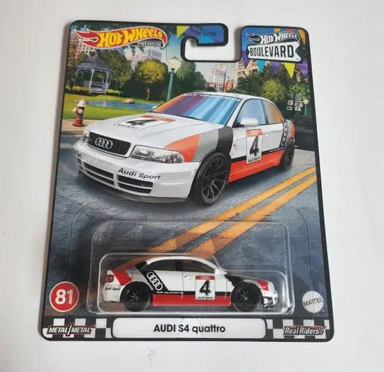 Hot wheels 2023 Premium Boulevard Mix S 81 of 85 Audi S4 Quattro white