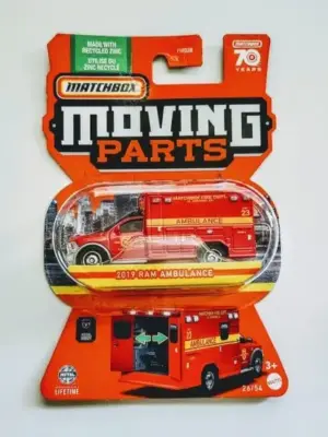 Matchbox 2023 Moving Parts 26 of 54 - 2019 Ram Ambulance red HLG11