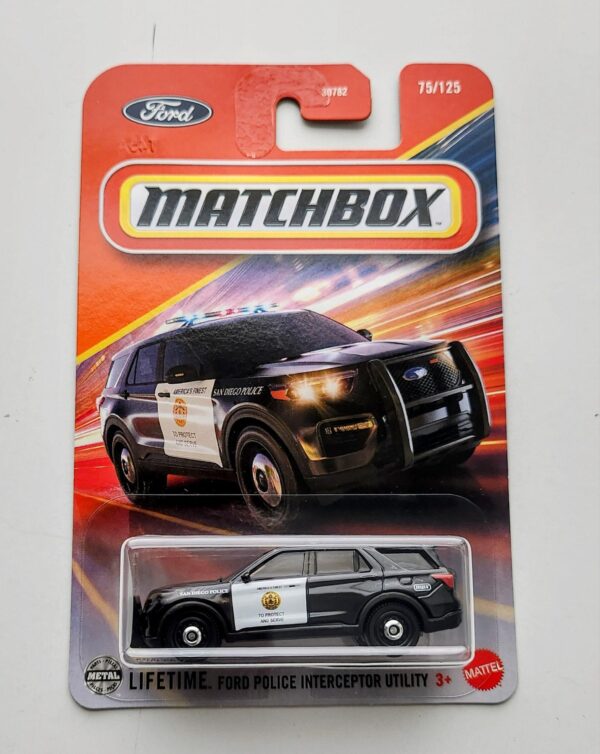 Matchbox 2025 - 75 of 125 Ford Police Interceptor Utility (San Diego) black JBP53