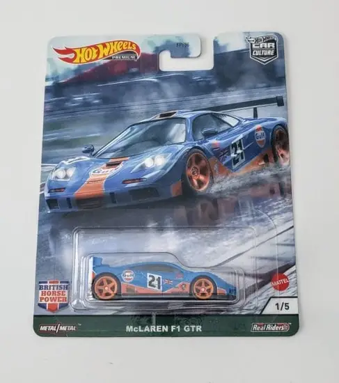 Hot Wheels 2021 Car Culture British Horse Power 1 of 5 Mclaren F1 Gtr Blue Gulf GRJ62