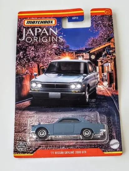 Matchbox 2022 Japan Origins 6 of 12 1971 Nissan Skyline 2000 GTX blue