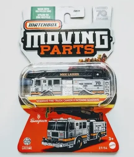 Matchbox 2023 Moving Parts 27 of 54 Seagrave Firetruck gray 70th special edition HLG12