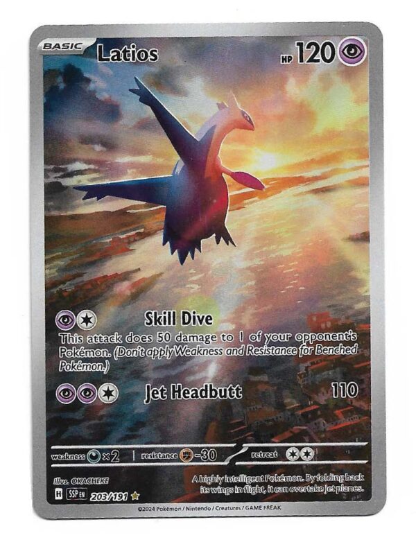 Pokemon Surging sparks SV08 203-0f-191 latios full art special illustration raw